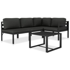 vidaXL Set Divani da Giardino 5 pz con Cuscini in Alluminio Antracite 