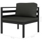 vidaXL Set Divani da Giardino 5 pz con Cuscini in Alluminio Antracite vidaXL Set Divani da Giardino 5 pz con Cuscini in Alluminio Antracite