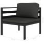 vidaXL Set Divani da Giardino 6 pz con Cuscini in Alluminio Antracite vidaXL Set Divani da Giardino 6 pz con Cuscini in Alluminio Antracite