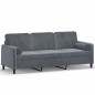 vidaXL Divano a 3 Posti con Cuscini Grigio Scuro 180 cm in Velluto vidaXL Divano a 3 Posti con Cuscini Grigio Scuro 180 cm in Velluto