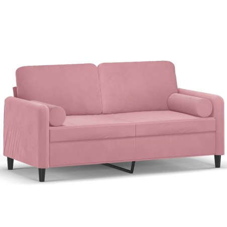 vidaXL Divano a 2 Posti con Cuscini Rosa 140 cm in Velluto