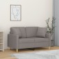 vidaXL Divano a 2 Posti con Cuscini Grigio Chiaro 120 cm in Tessuto vidaXL Divano a 2 Posti con Cuscini Grigio Chiaro 120 cm in Tessuto