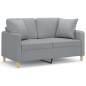 vidaXL Divano a 2 Posti con Cuscini Grigio Chiaro 120 cm in Tessuto vidaXL Divano a 2 Posti con Cuscini Grigio Chiaro 120 cm in Tessuto