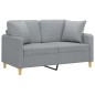 vidaXL Divano a 2 Posti con Cuscini Grigio Chiaro 120 cm in Tessuto vidaXL Divano a 2 Posti con Cuscini Grigio Chiaro 120 cm in Tessuto