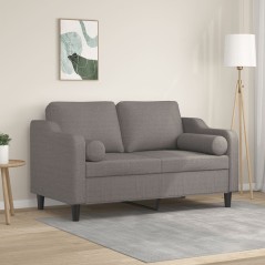 vidaXL Divano a 2 Posti con Cuscini Tortora 120 cm in Tessuto