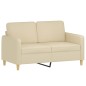 vidaXL Divano a 2 Posti con Cuscini Crema 120 cm in Tessuto vidaXL Divano a 2 Posti con Cuscini Crema 120 cm in Tessuto