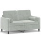 vidaXL Divano a 2 Posti con Cuscini Grigio Chiaro 120 cm in Velluto vidaXL Divano a 2 Posti con Cuscini Grigio Chiaro 120 cm in Velluto