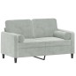 vidaXL Divano a 2 Posti con Cuscini Grigio Chiaro 120 cm in Velluto vidaXL Divano a 2 Posti con Cuscini Grigio Chiaro 120 cm in Velluto