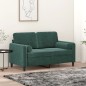 vidaXL Divano a 2 Posti con Cuscini Verde Scuro 120 cm in Velluto vidaXL Divano a 2 Posti con Cuscini Verde Scuro 120 cm in Velluto