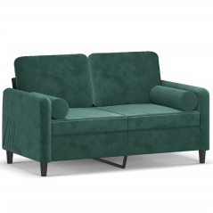 vidaXL Divano a 2 Posti con Cuscini Verde Scuro 120 cm in Velluto