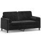 vidaXL Divano a 2 Posti con Cuscini Nero 140 cm in Velluto vidaXL Divano a 2 Posti con Cuscini Nero 140 cm in Velluto