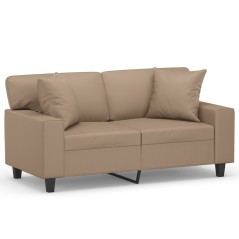 vidaXL Divano a 2 Posti con Cuscini Cappuccino 120 cm in Similpelle