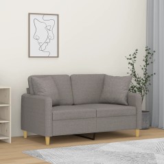 vidaXL Divano a 2 Posti con Cuscini Tortora 120 cm in Tessuto
