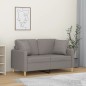 vidaXL Divano a 2 Posti con Cuscini Tortora 120 cm in Tessuto vidaXL Divano a 2 Posti con Cuscini Tortora 120 cm in Tessuto