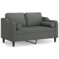 vidaXL Divano a 2 Posti con Cuscini Grigio Scuro 120 cm in Tessuto vidaXL Divano a 2 Posti con Cuscini Grigio Scuro 120 cm in Tessuto