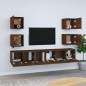 Set Mobili Porta TV 7 pz Rovere Marrone in Legno Multistrato Set Mobili Porta TV 7 pz Rovere Marrone in Legno Multistrato