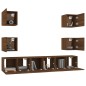 Set Mobili Porta TV 7 pz Rovere Marrone in Legno Multistrato Set Mobili Porta TV 7 pz Rovere Marrone in Legno Multistrato
