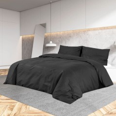 vidaXL Set Copripiumino Nero 200x220 cm in Microfibra Leggera