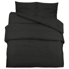 vidaXL Set Copripiumino Nero 200x220 cm in Microfibra Leggera