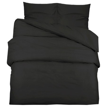 vidaXL Set Copripiumino Nero 200x220 cm in Microfibra Leggera