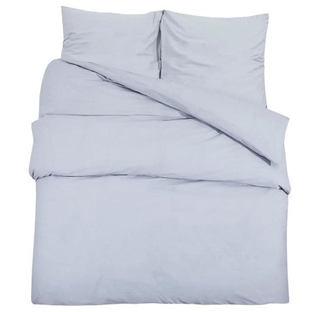 vidaXL Set Copripiumino Grigio 200x220 cm in Microfibra Leggera
