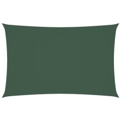 vidaXL Parasole a Vela Oxford Rettangolare 2x5 m Verde Scuro