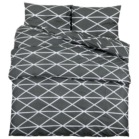 vidaXL Set Copripiumino Grigio 260x240 cm in Cotone