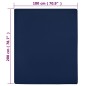 vidaXL Lenzuola con Angoli Jersey 2pz Blu Marino 180x200 cm Cotone vidaXL Lenzuola con Angoli Jersey 2pz Blu Marino 180x200 cm Cotone