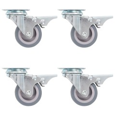 vidaXL Ruote Girevoli con Doppio Freno 4 pz 50 mm