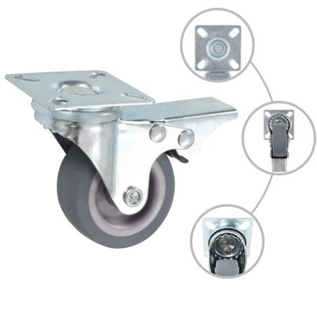 vidaXL Ruote Girevoli con Doppio Freno 4 pz 50 mm
