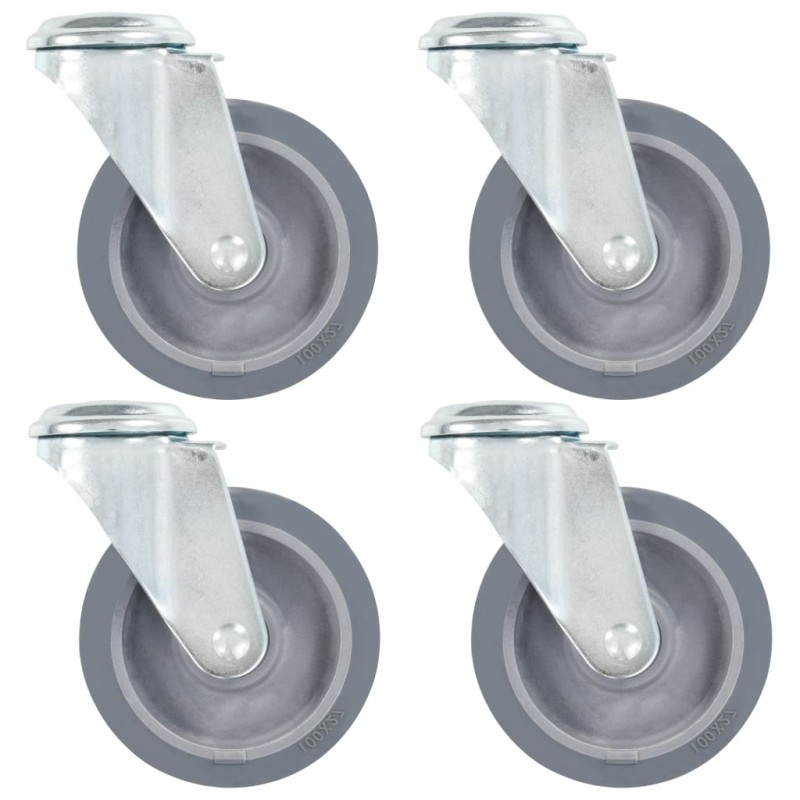 vidaXL Ruote Girevoli con Foro per Bulloni 4 pz 100 mm vidaXL Ruote Girevoli con Foro per Bulloni 4 pz 100 mm