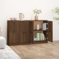 Credenze 2 pz Rovere Marrone 60x30x70 cm in Legno Multistrato Credenze 2 pz Rovere Marrone 60x30x70 cm in Legno Multistrato