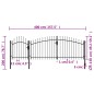 vidaXL Cancello da Giardino in Acciaio 2x4 m Nero