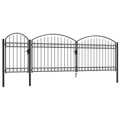 VidaXL Cancello da Giardino ad Arco in Acciaio 2x5 m Nero