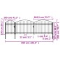 VidaXL Cancello da Giardino ad Arco in Acciaio 2x5 m Nero VidaXL Cancello da Giardino ad Arco in Acciaio 2x5 m Nero