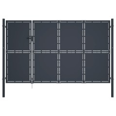 vidaXL Cancello di Recinzione in Acciaio 350x150 cm Antracite
