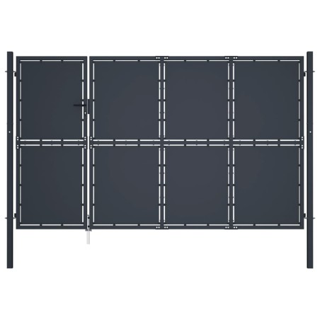 vidaXL Cancello di Recinzione in Acciaio 350x150 cm Antracite