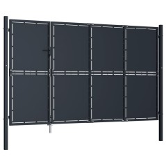 vidaXL Cancello di Recinzione in Acciaio 350x150 cm Antracite