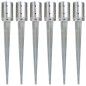 vidaXL Picchetti di Terra 6 pz Argento 10x76 cm in Acciaio Zincato vidaXL Picchetti di Terra 6 pz Argento 10x76 cm in Acciaio Zincato