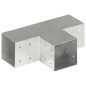 vidaXL Connettore per Pali a Forma di T in Metallo Zincato 101x101 mm vidaXL Connettore per Pali a Forma di T in Metallo Zincato 101x101 mm