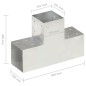 vidaXL Connettore per Pali a Forma di T in Metallo Zincato 101x101 mm vidaXL Connettore per Pali a Forma di T in Metallo Zincato 101x101 mm