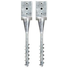 vidaXL Picchetti di Terra 2 pz Argento 9x9x56 cm in Acciaio Zincato