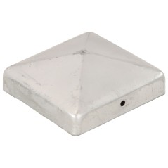 vidaXL Tappi per Pali a Piramide 6 pz in Metallo Zincato 91x91 mm