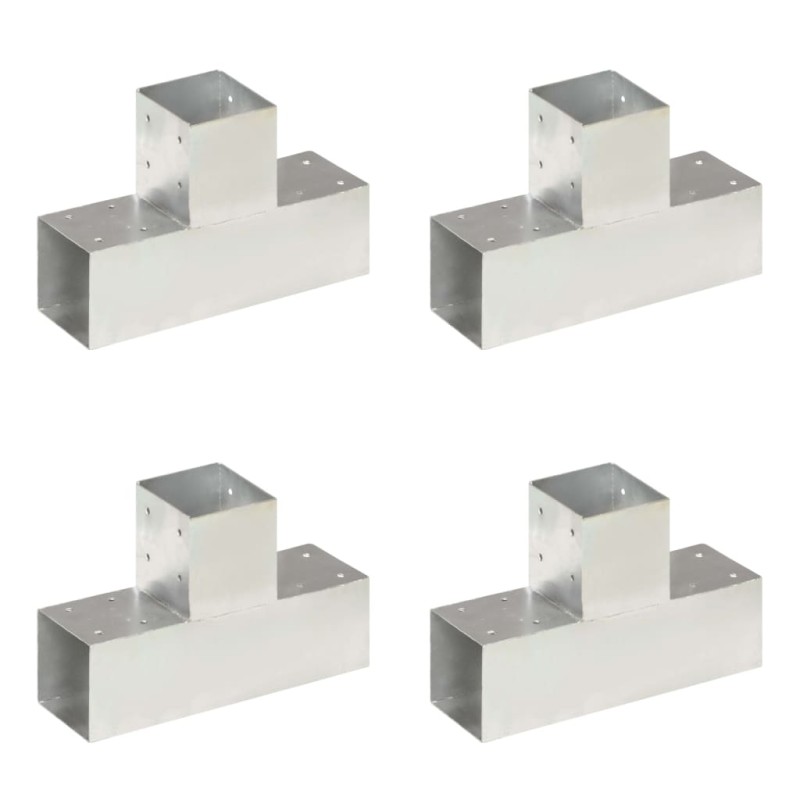 vidaXL Connettori per Pali a Forma di T 4 pz Metallo Zincato 91x91 mm vidaXL Connettori per Pali a Forma di T 4 pz Metallo Zincato 91x91 mm