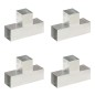 vidaXL Connettori per Pali a Forma di T 4 pz Metallo Zincato 91x91 mm vidaXL Connettori per Pali a Forma di T 4 pz Metallo Zincato 91x91 mm
