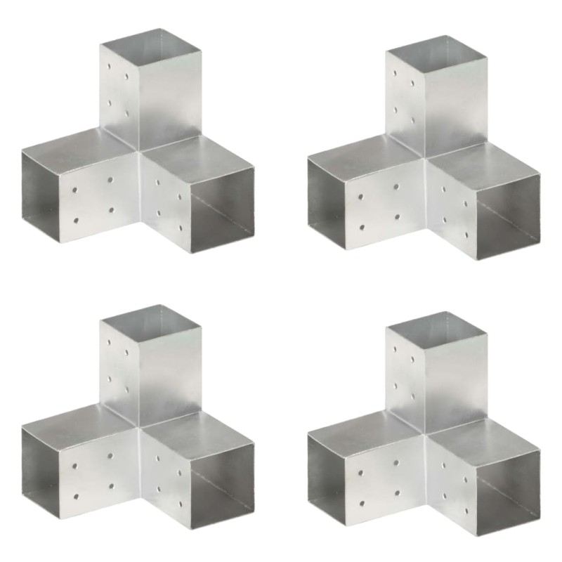 vidaXL Connettori per Pali a Forma di Y 4 pz Metallo Zincato 81x81 mm vidaXL Connettori per Pali a Forma di Y 4 pz Metallo Zincato 81x81 mm