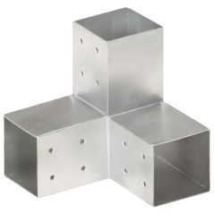 vidaXL Connettori per Pali a Forma di Y 4 pz Metallo Zincato 81x81 mm