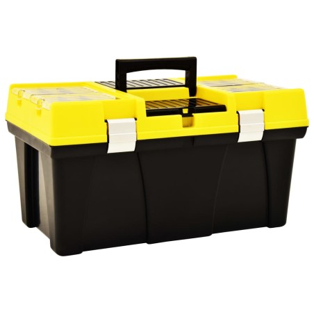 vidaXL Cassetta degli Attrezzi in Plastica 595x337x316 mm Gialla