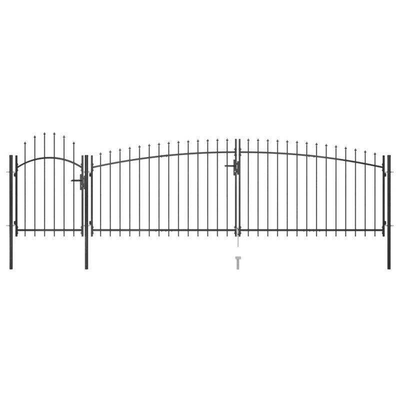 vidaXL Cancello da Giardino con Punta a Lancia 5x1,75 m Nero vidaXL Cancello da Giardino con Punta a Lancia 5x1,75 m Nero