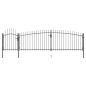 vidaXL Cancello da Giardino con Punta a Lancia 5x1,75 m Nero vidaXL Cancello da Giardino con Punta a Lancia 5x1,75 m Nero